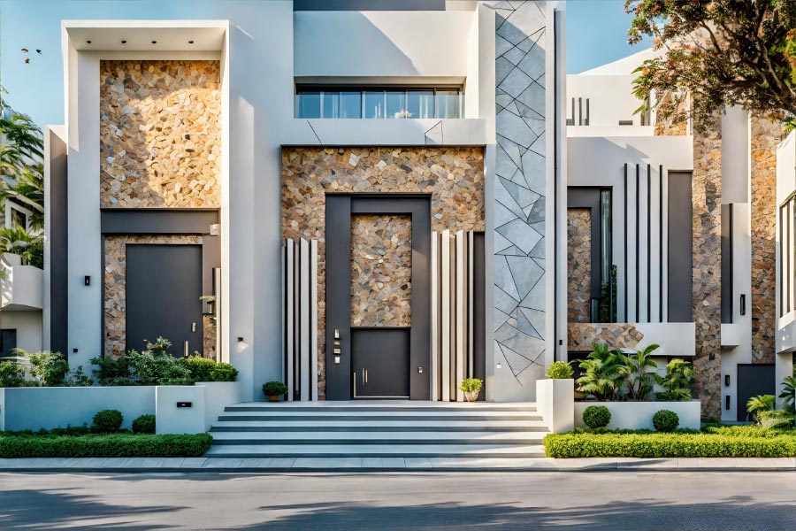 Exterior of a House with Façade Cladding