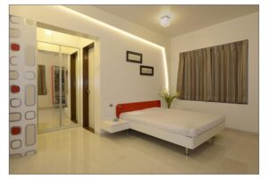 Modern Children's Bedroom Features a White Bed