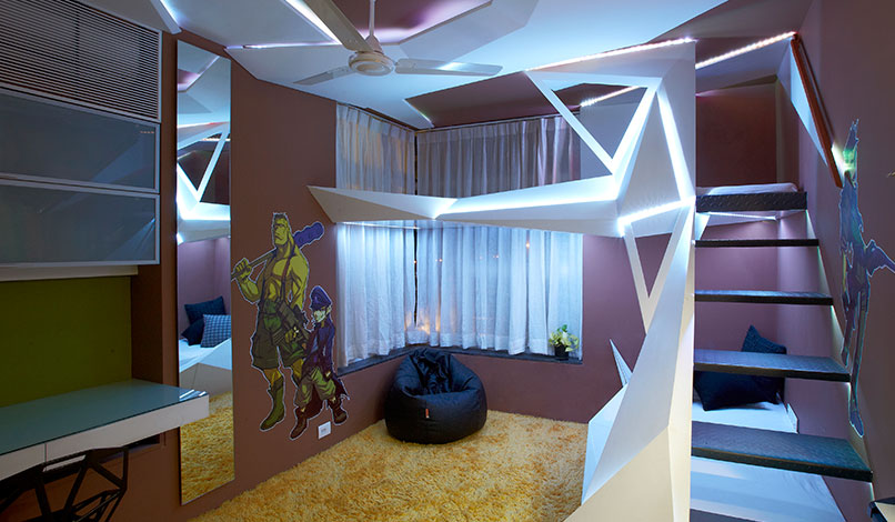 Kid's Bedroom Features a Flashy Setup