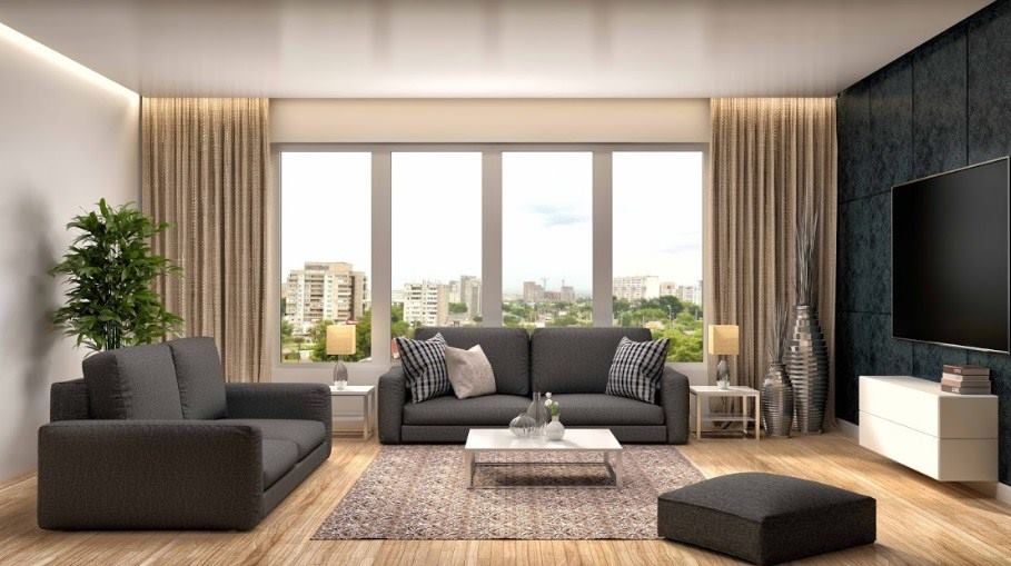 Urban Modern Living Room Showcases a Palette