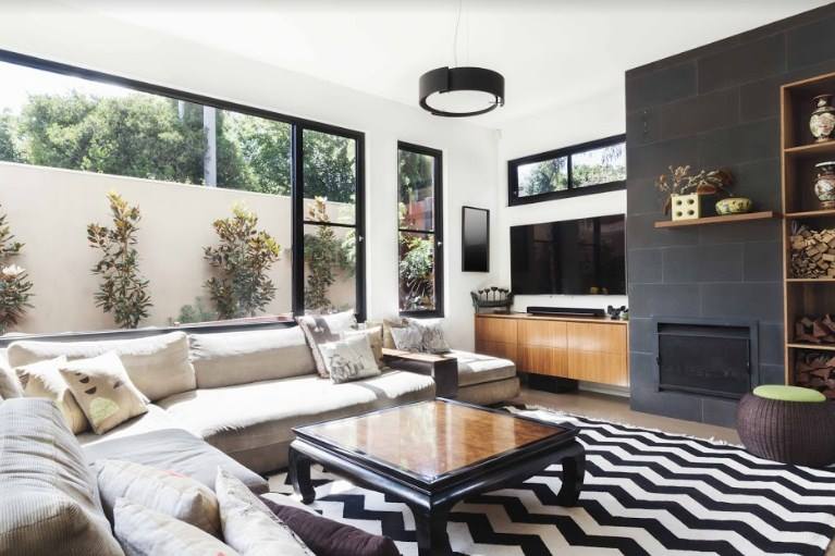 Classic Black and White Living Room