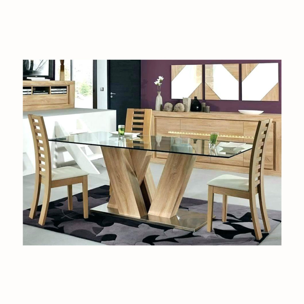 Modern Dining Room Setting with Glass-Top Table