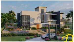 Modern Two-Story Bunglow with a Minimalist Design