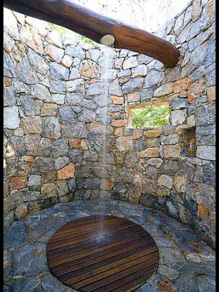 A Stone Cave Outdoor Shower