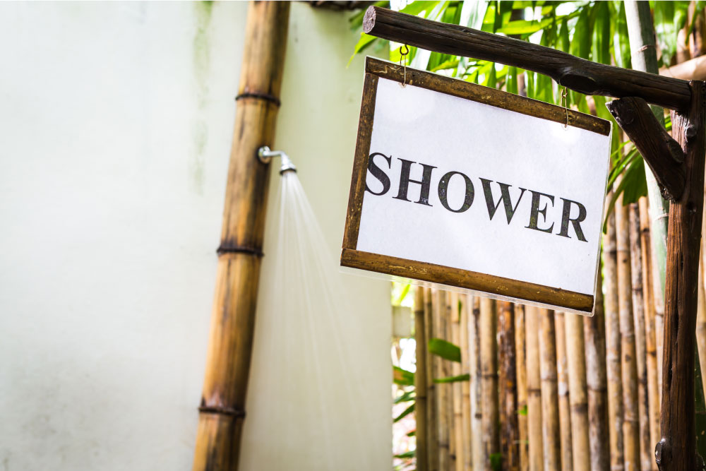 Bamboo Outdoor Showers