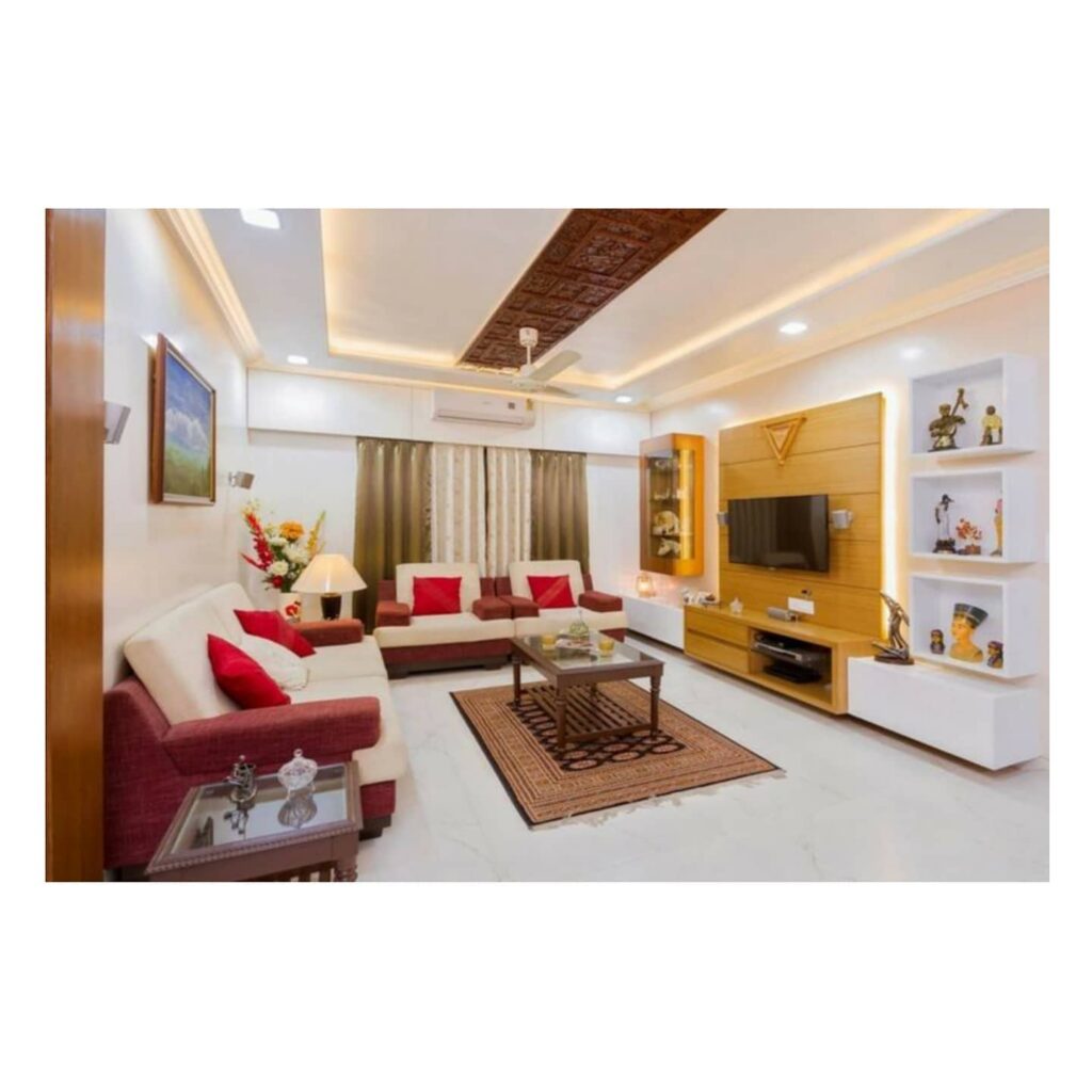 Modern and Spacious Living Room with a Contemporary Indian Design