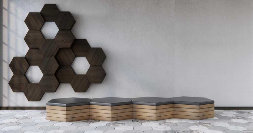 Standalone Hexagonal Furnishings for Unique Interiors