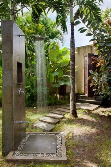 Stone Slab Outdoor Shower