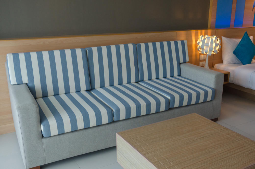 Add a Stripped Sofa to Your Beach House