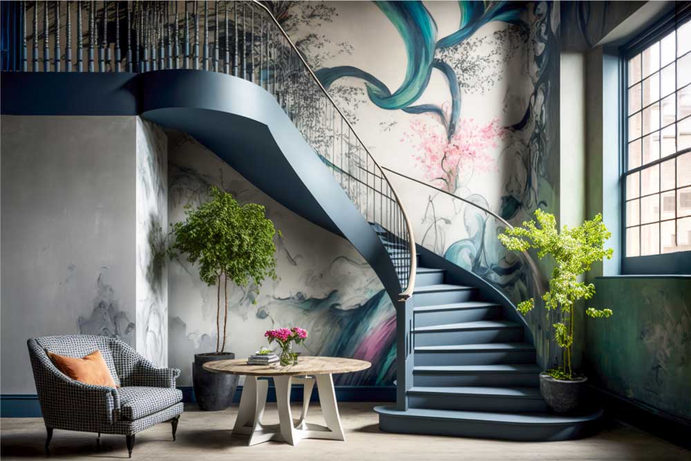 Art Wall Along the Staircase