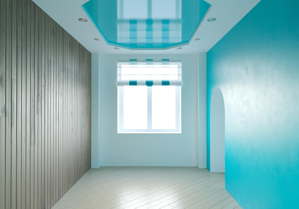 High-Gloss Painted Walls Reflecting Light