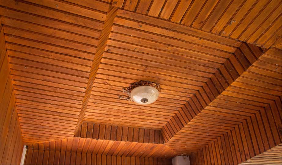 Wooden Finish False Ceilings
