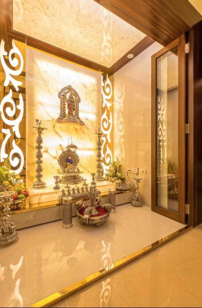 Glass Door Enclosed Mandir