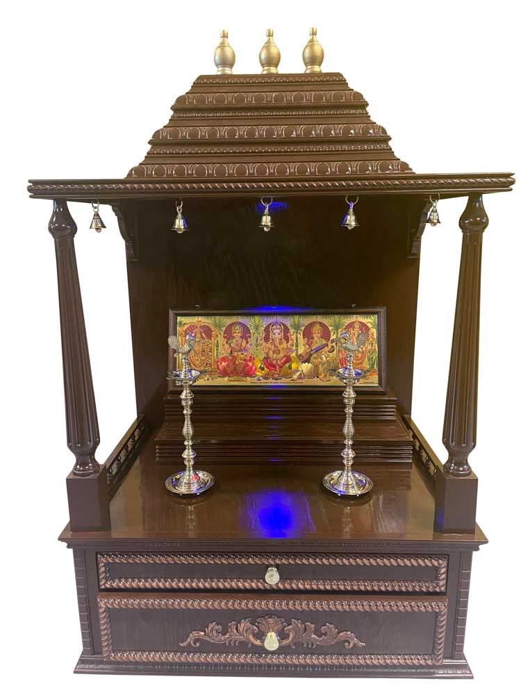 Mandir Units with Embedded Temple Bells