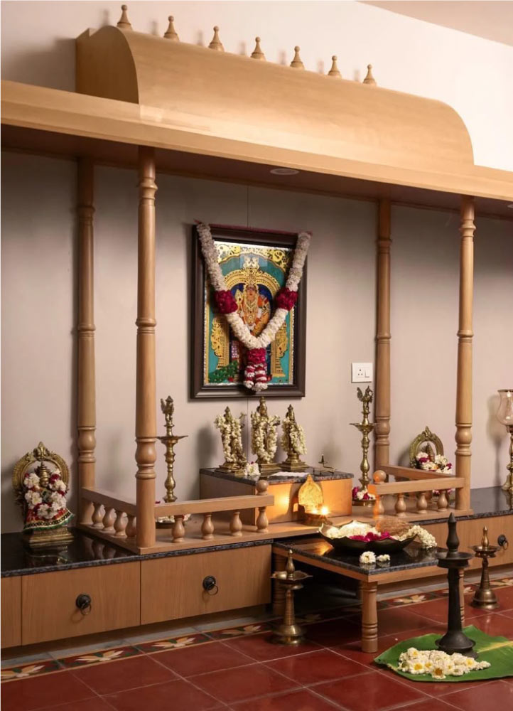 Open concept Mandir with Minimal Partitions