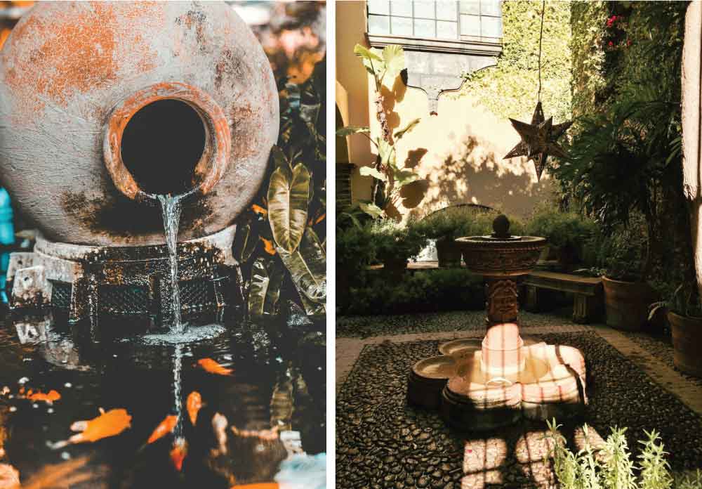 Water Features in Terrace Garden