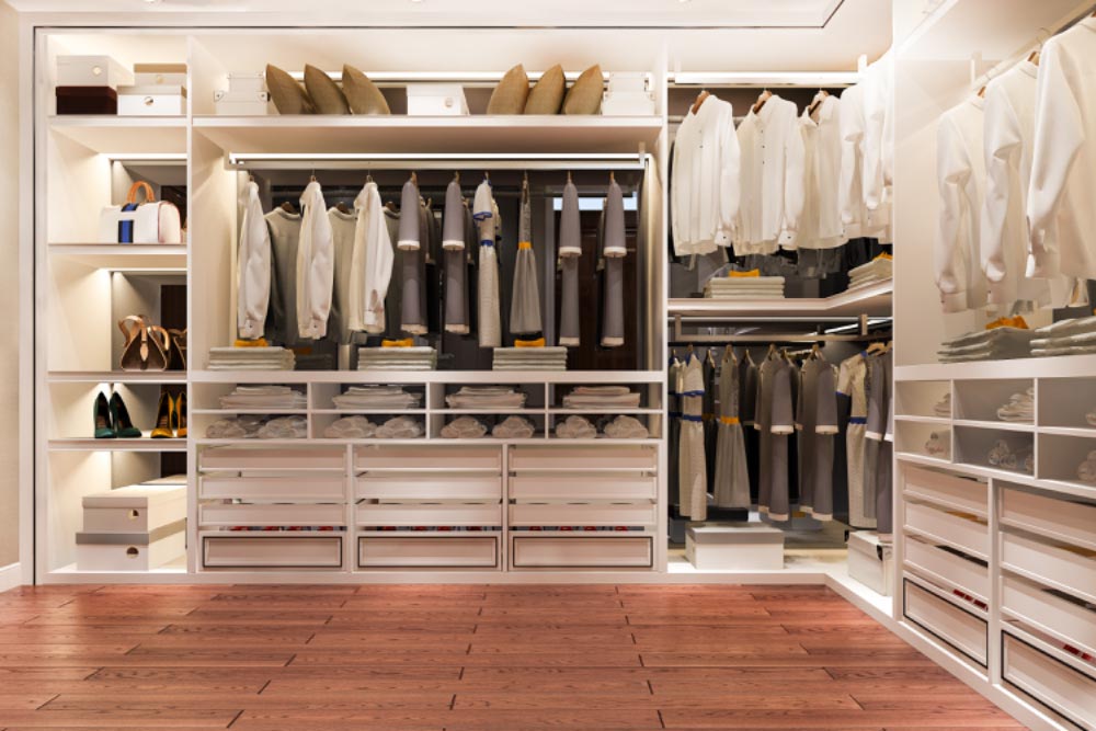 A Neutral Colour Palette of Walk-In Closet