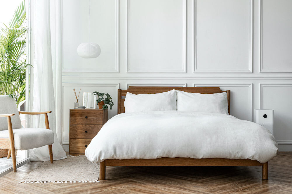 Minimalist Bedroom with Reclaimed Wood