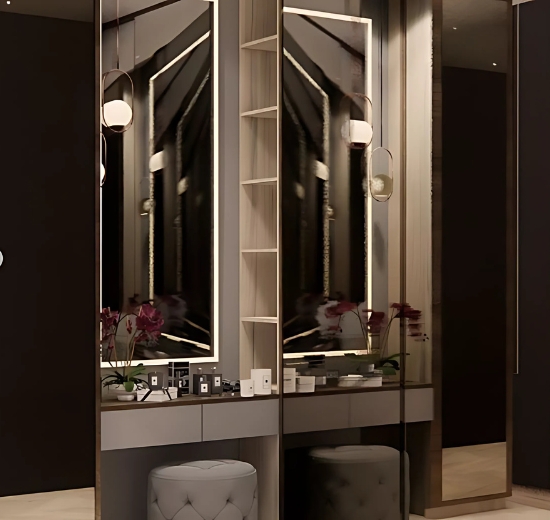 Chic and Contemporary Rectangular Vanity Area