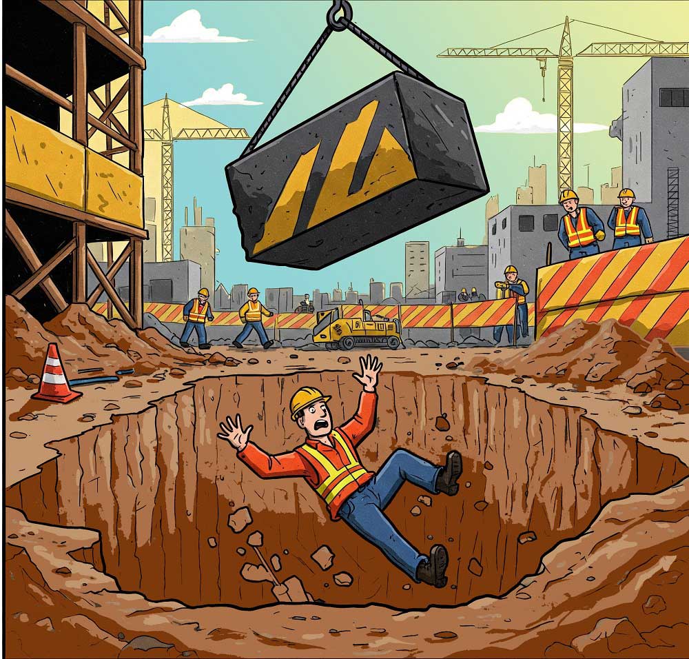 Worker Falls During Excavation Works