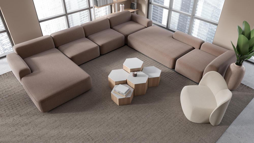 Visual Impact of U-Shaped Sofa Is Awesome