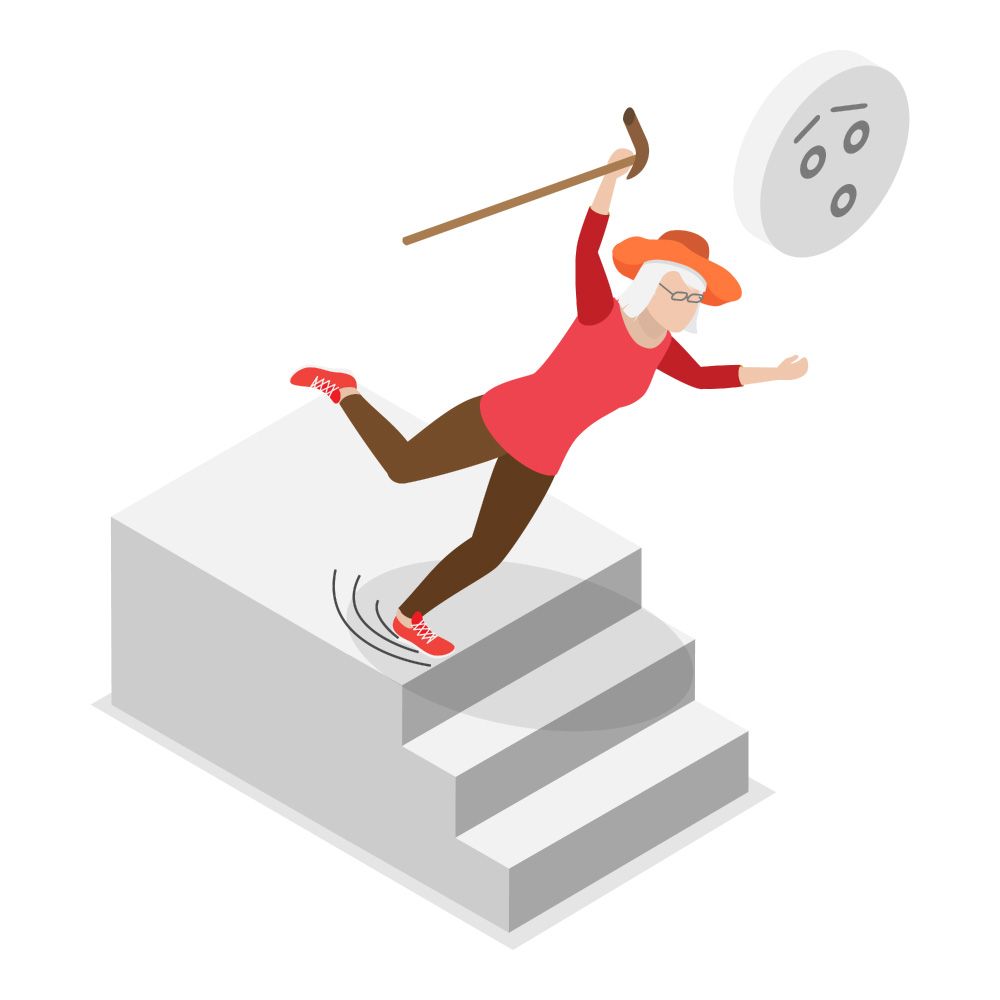 Man Falling from Stair Due to Incorrect Measurement of Stair