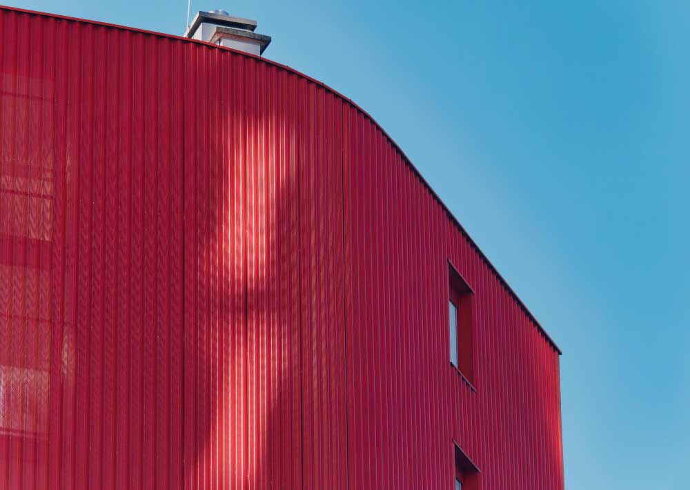 Earth Tones of Metal Farm Building