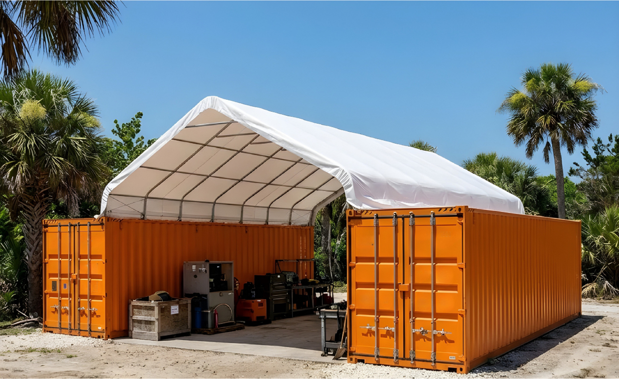 A Container Peak Roof Shelter