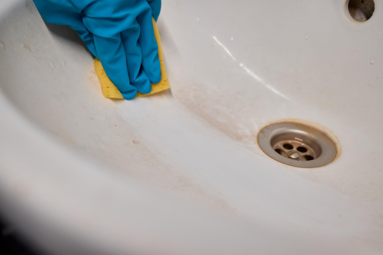 Stubborn Lime Scale Buildup Near Sink
