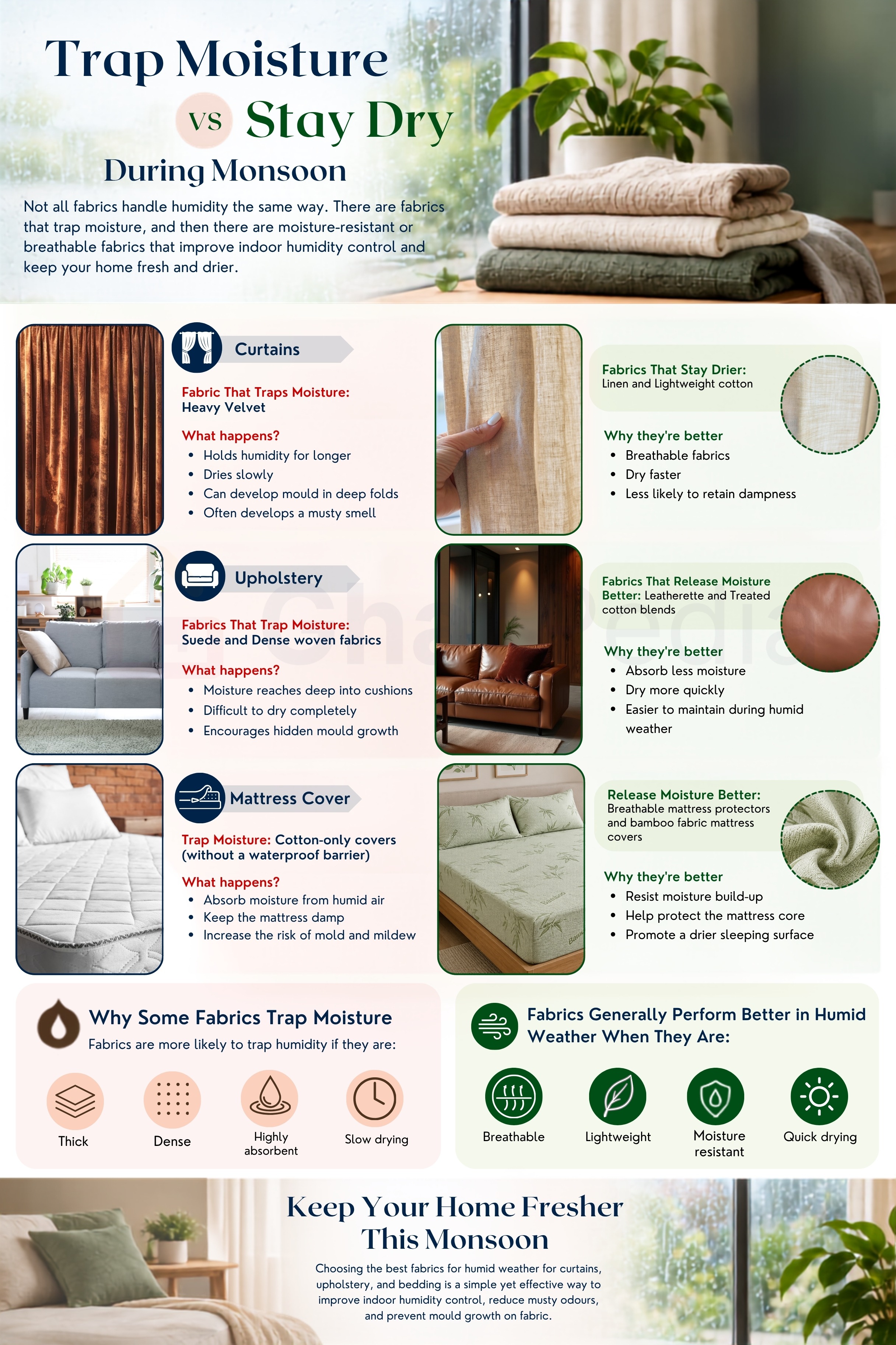 Fabrics that Trap Moisture Infographic