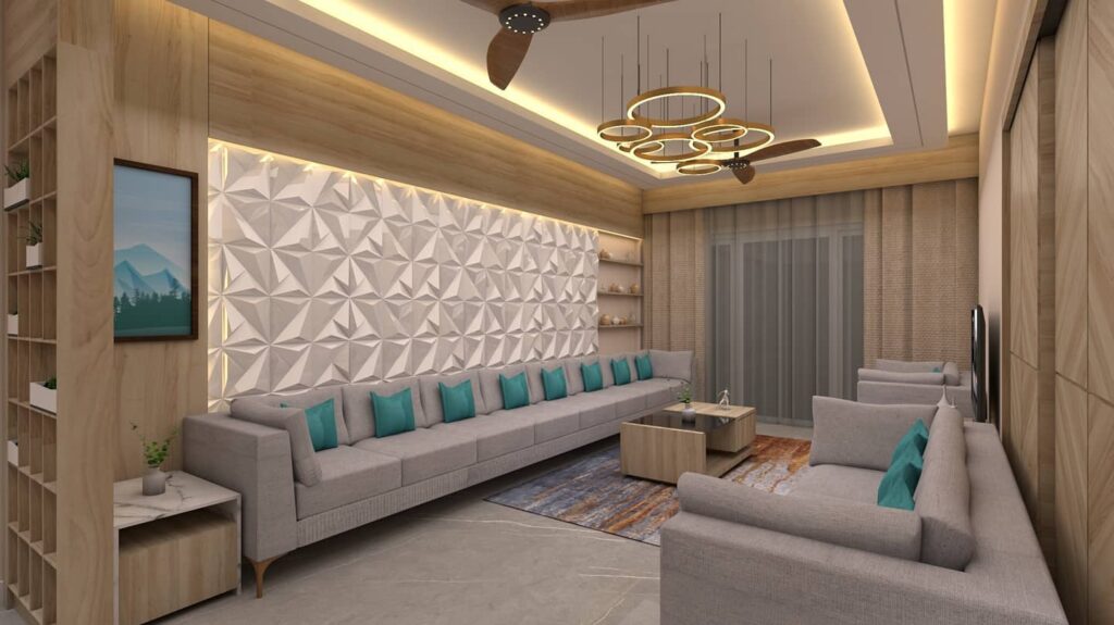 Modern Living Room Design with Soft Grey Sofas