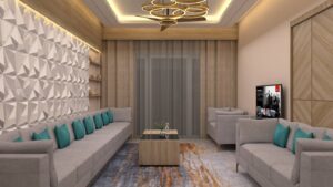 Modern Living Room Design with Soft Grey Sofas