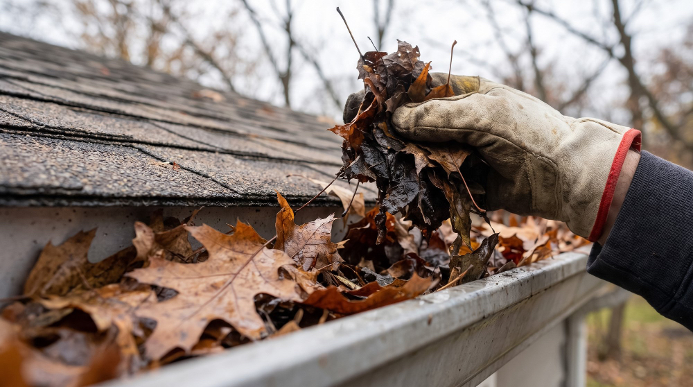Debris in Roof Gutters