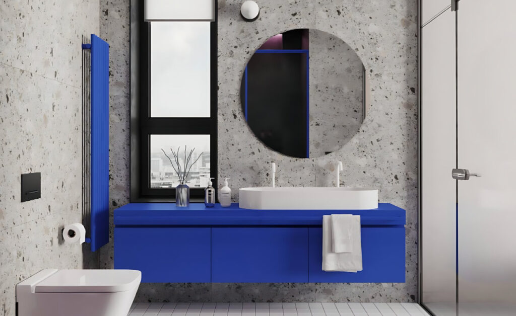 How to Style a Blue Bathroom Vanity