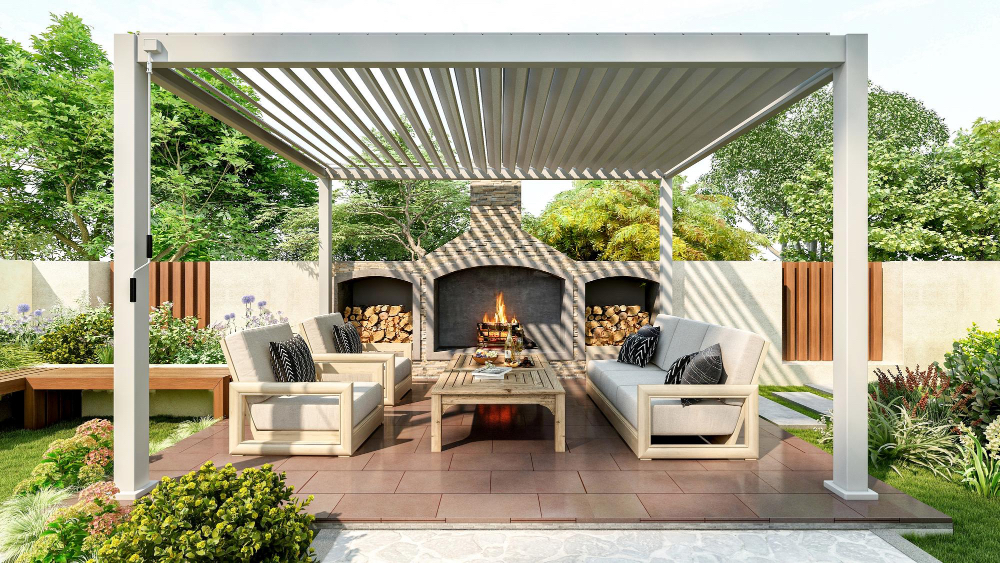 Light Coloured Pergola for Spacious Feel
