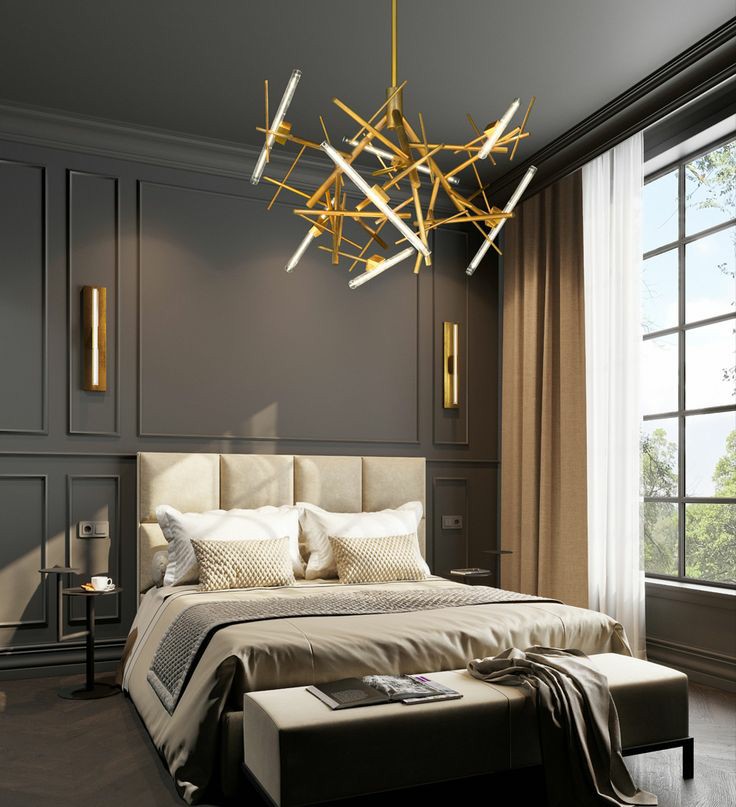 Modern Luxury Bedroom Design with Beige Upholstered Headboard