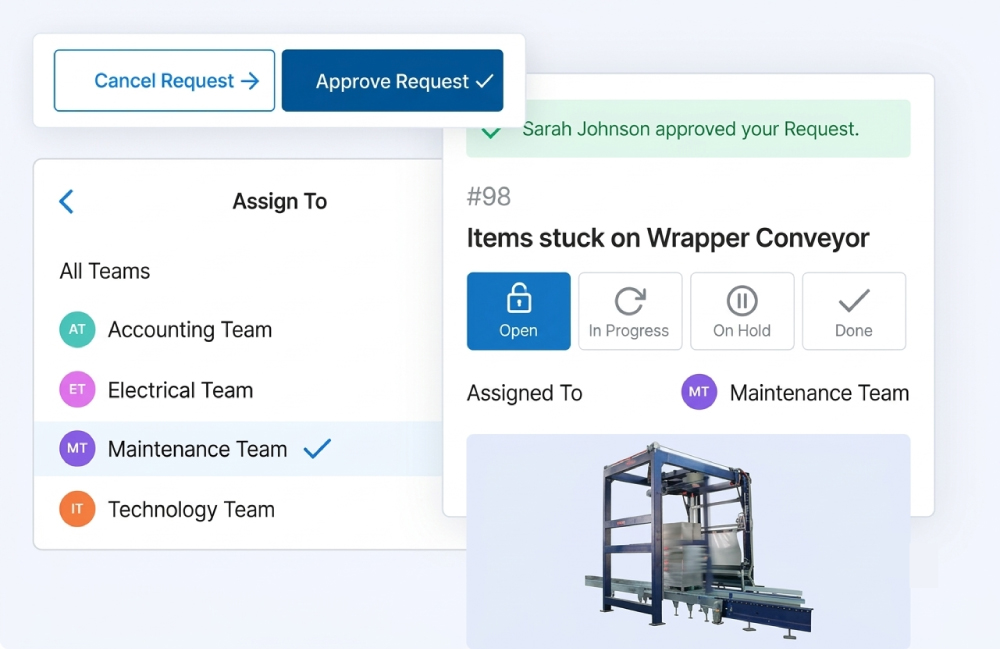 Request Process Page in Software