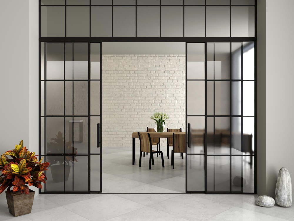 Sliding Door Connect Dining and Living Room